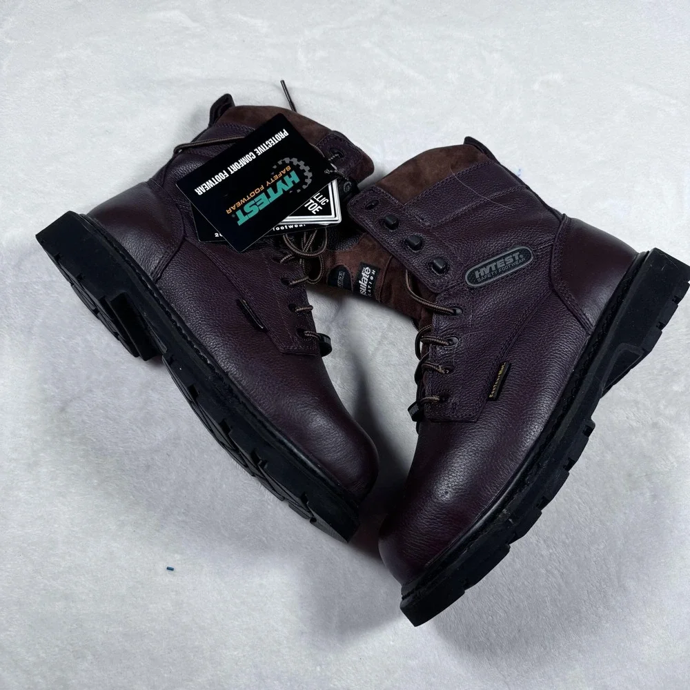 HyTest Work‎ Boots Mens Size 8.5 Brown Waterproof Insulated Safety ContourMet